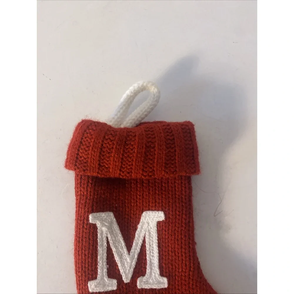 Wondershop Monogram Mini Christmas Stocking Initial Letter M Red Knit Target 8